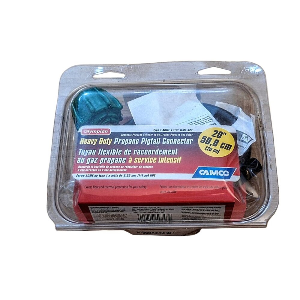NEW Camco 20 Inch Propane Hose Connector RV Pigtail for 20 30 lb Tanks